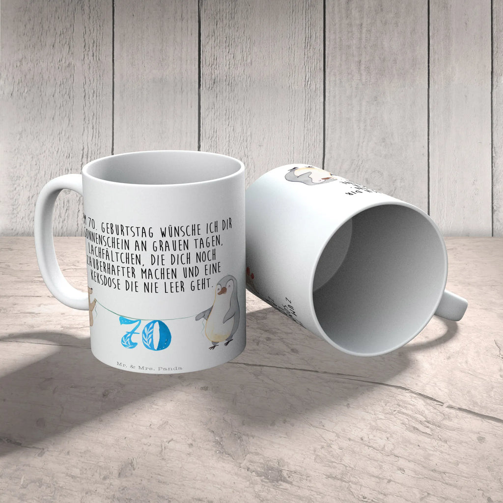 Tasse 70. Geburtstag Maus Pinguin Tasse, Kaffeetasse, Teetasse, Becher, Kaffeebecher, Teebecher, Keramiktasse, Porzellantasse, Büro Tasse, Geschenk Tasse, Tasse Sprüche, Tasse Motive, Kaffeetassen, Tasse bedrucken, Designer Tasse, Cappuccino Tassen, Schöne Teetassen, Geburtstag, Geburtstagsgeschenk, Geschenk, Party, Feiern, Torte, Kuchen