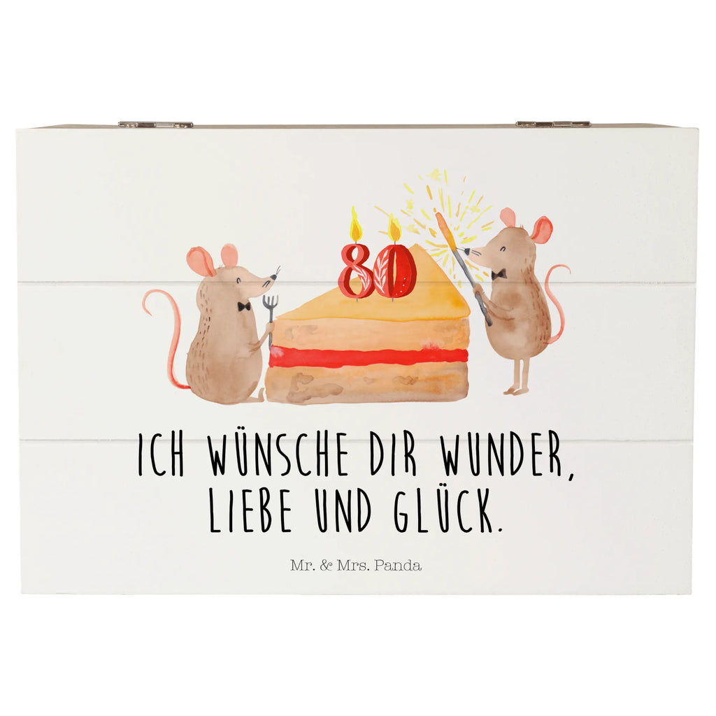 Holzkiste 80. Geburtstag Mäuse Kuchen Holzkiste, Kiste, Schatzkiste, Truhe, Schatulle, XXL, Erinnerungsbox, Erinnerungskiste, Dekokiste, Aufbewahrungsbox, Geschenkbox, Geschenkdose, Geburtstag, Geburtstagsgeschenk, Geschenk, Maus, Geburtstage, Happy Birthday, Geburtstagsfeier