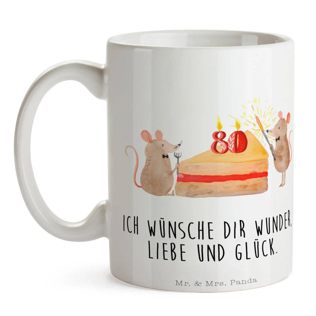 Tasse 80. Geburtstag Mäuse Kuchen Tasse, Kaffeetasse, Teetasse, Becher, Kaffeebecher, Teebecher, Keramiktasse, Porzellantasse, Büro Tasse, Geschenk Tasse, Tasse Sprüche, Tasse Motive, Kaffeetassen, Tasse bedrucken, Designer Tasse, Cappuccino Tassen, Schöne Teetassen, Geburtstag, Geburtstagsgeschenk, Geschenk, Maus, Geburtstage, Happy Birthday, Geburtstagsfeier