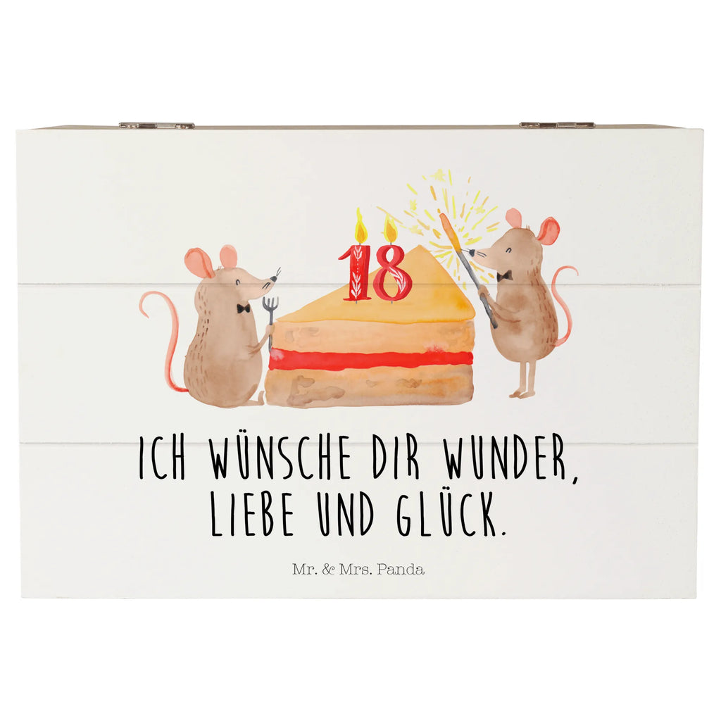 Holzkiste 18. Geburtstag Mäuse Kuchen Holzkiste, Kiste, Schatzkiste, Truhe, Schatulle, XXL, Erinnerungsbox, Erinnerungskiste, Dekokiste, Aufbewahrungsbox, Geschenkbox, Geschenkdose, Geburtstag, Geburtstagsgeschenk, Geschenk, Maus, Geburtstage, Happy Birthday, Geburtstagsfeier