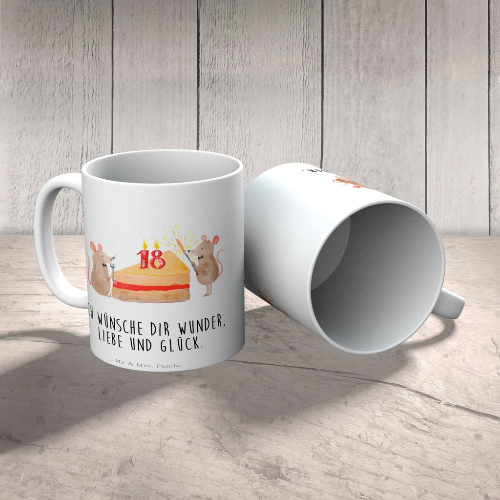 Tasse 18. Geburtstag Mäuse Kuchen Tasse, Kaffeetasse, Teetasse, Becher, Kaffeebecher, Teebecher, Keramiktasse, Porzellantasse, Büro Tasse, Geschenk Tasse, Tasse Sprüche, Tasse Motive, Kaffeetassen, Tasse bedrucken, Designer Tasse, Cappuccino Tassen, Schöne Teetassen, Geburtstag, Geburtstagsgeschenk, Geschenk, Maus, Geburtstage, Happy Birthday, Geburtstagsfeier