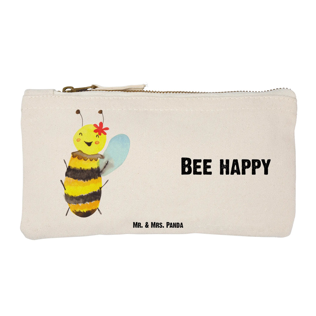 Schminktasche Biene Happy Schminktasche, Kosmetiktasche, Kosmetikbeutel, Stiftemäppchen, Etui, Federmappe, Makeup, XXL, Schminketui, Kosmetiketui, Schlamperetui, Biene, Wespe, Hummel