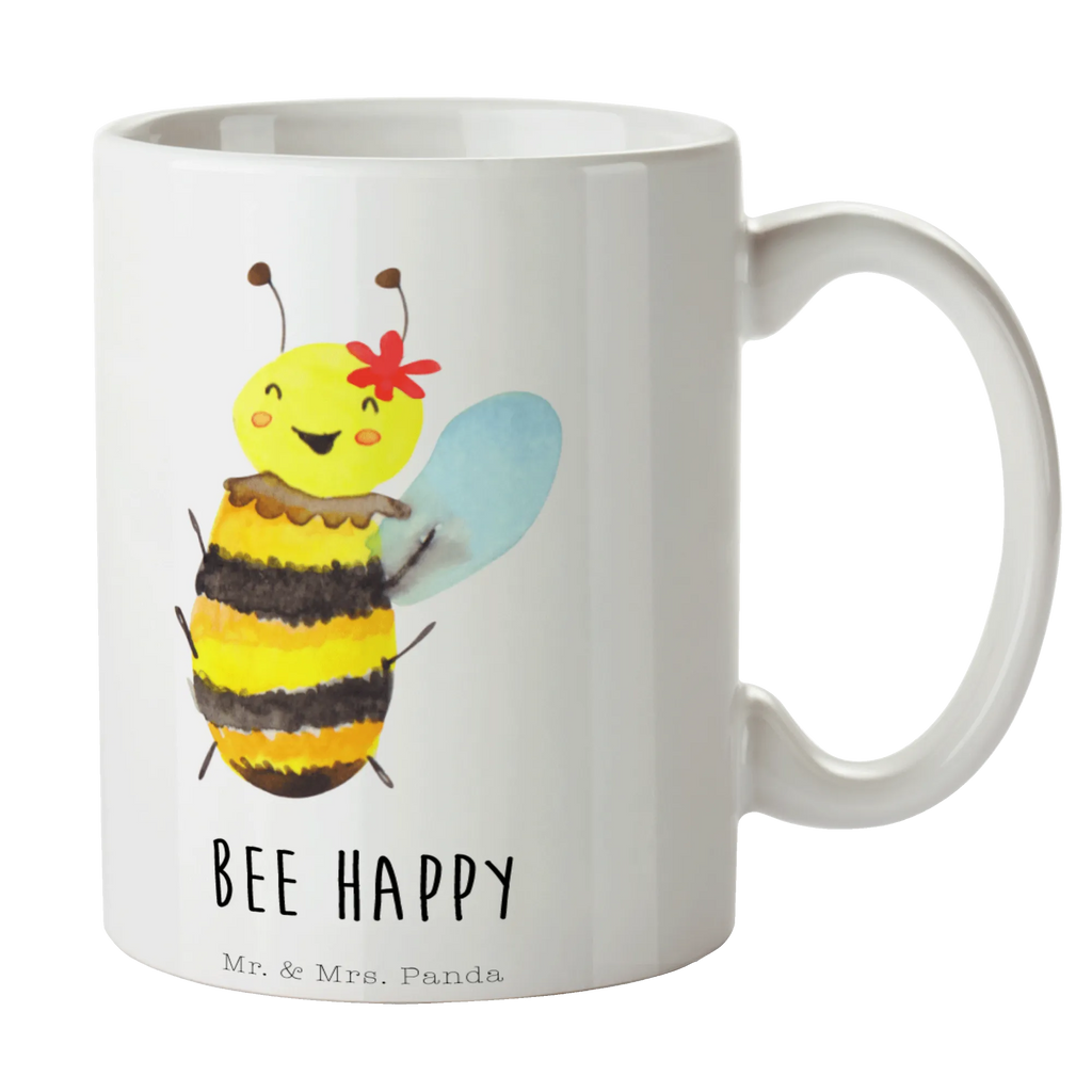 Tasse Biene Happy Tasse, Kaffeetasse, Teetasse, Becher, Kaffeebecher, Teebecher, Keramiktasse, Porzellantasse, Büro Tasse, Geschenk Tasse, Tasse Sprüche, Tasse Motive, Kaffeetassen, Tasse bedrucken, Designer Tasse, Cappuccino Tassen, Schöne Teetassen, Biene, Wespe, Hummel