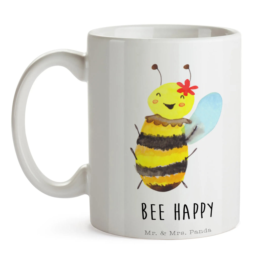 Tasse Biene Happy Tasse, Kaffeetasse, Teetasse, Becher, Kaffeebecher, Teebecher, Keramiktasse, Porzellantasse, Büro Tasse, Geschenk Tasse, Tasse Sprüche, Tasse Motive, Kaffeetassen, Tasse bedrucken, Designer Tasse, Cappuccino Tassen, Schöne Teetassen, Biene, Wespe, Hummel