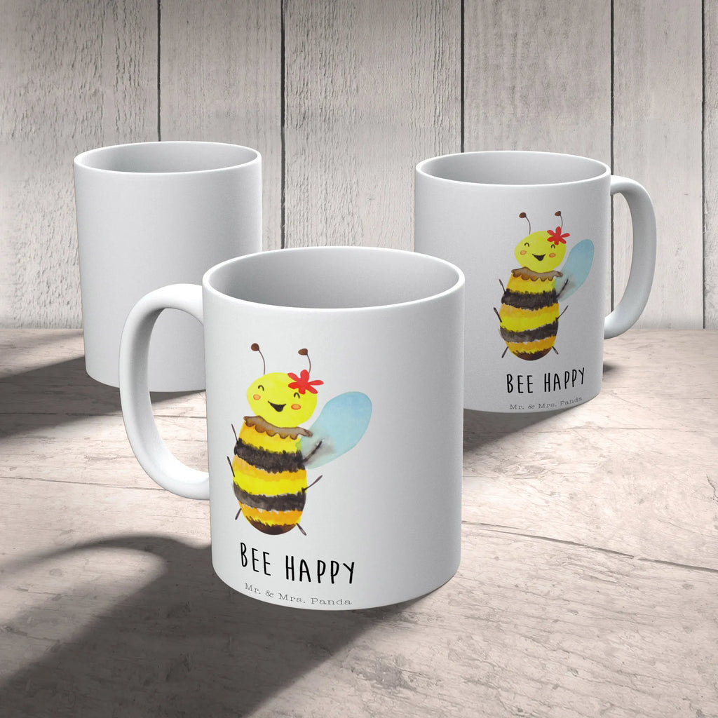 Tasse Biene Happy Tasse, Kaffeetasse, Teetasse, Becher, Kaffeebecher, Teebecher, Keramiktasse, Porzellantasse, Büro Tasse, Geschenk Tasse, Tasse Sprüche, Tasse Motive, Kaffeetassen, Tasse bedrucken, Designer Tasse, Cappuccino Tassen, Schöne Teetassen, Biene, Wespe, Hummel