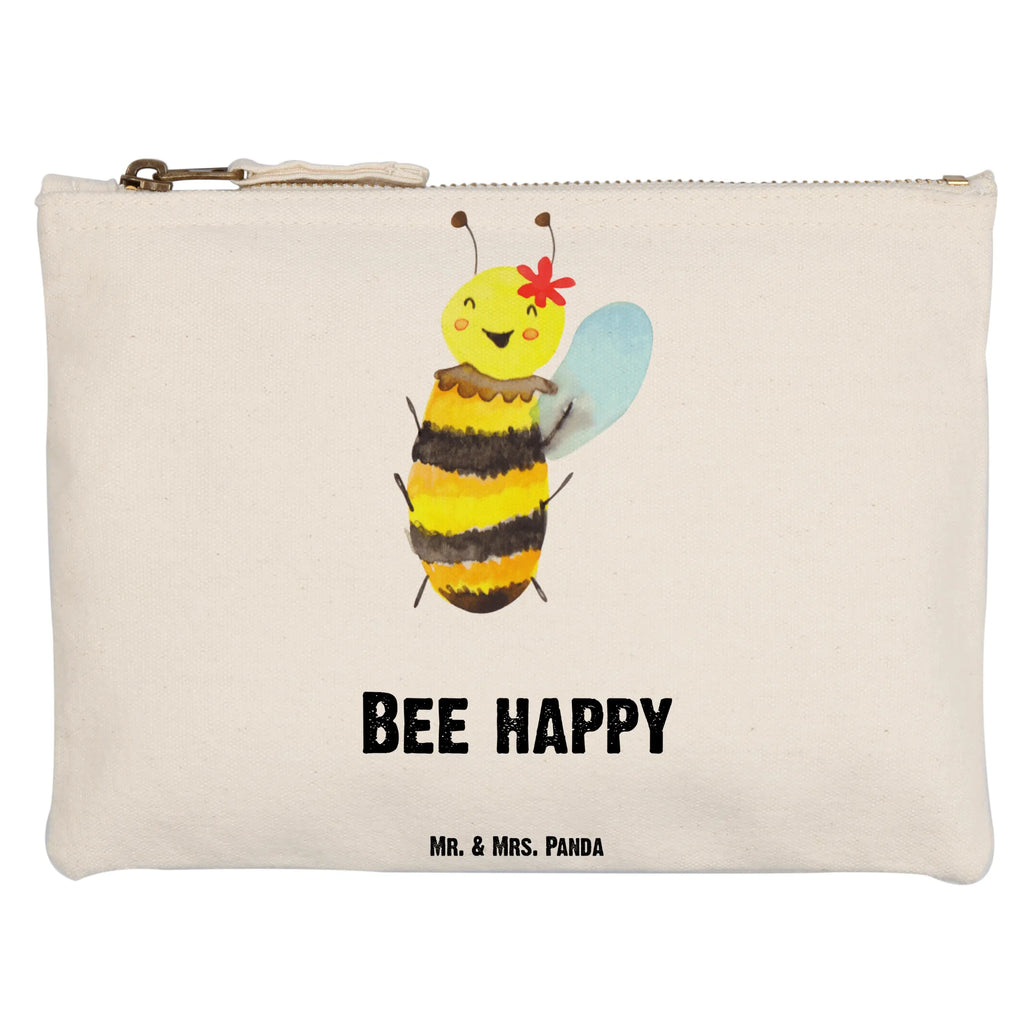 Schminktasche Biene Happy Schminktasche, Kosmetiktasche, Kosmetikbeutel, Stiftemäppchen, Etui, Federmappe, Makeup, XXL, Schminketui, Kosmetiketui, Schlamperetui, Biene, Wespe, Hummel