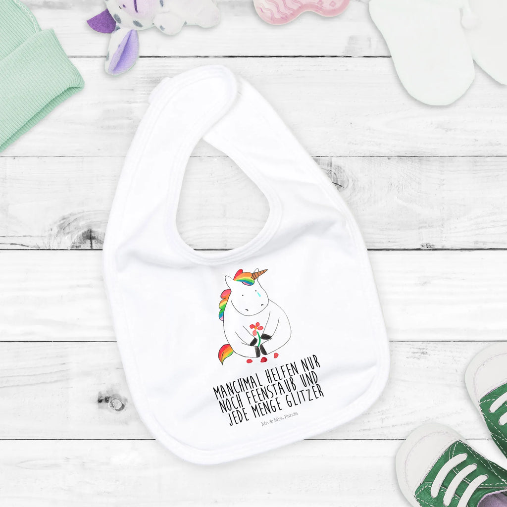 Organic Babylätzchen Einhorn Traurig Baby, Lätzchen, Spucktuch, Sabberlätzchen, Klettlätzchen, Babygeschenk, Baby Lätzchen, Geschenk für Geburt, Geschenk zur Geburt, Baby Spucktuch, Babyausstattung, Geschenkidee für Babyparty, Einhorn, Einhörner, Einhorn Deko, Pegasus, Unicorn, Glitzer, Trösten. Freundschaft, Freunde, Liebe, Trauer, Grußkarte, Blume