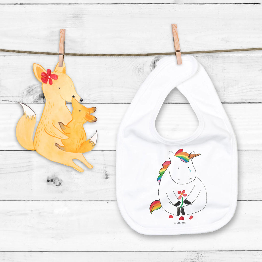 Organic Babylätzchen Einhorn Traurig Baby, Lätzchen, Spucktuch, Sabberlätzchen, Klettlätzchen, Babygeschenk, Baby Lätzchen, Geschenk für Geburt, Geschenk zur Geburt, Baby Spucktuch, Babyausstattung, Geschenkidee für Babyparty, Einhorn, Einhörner, Einhorn Deko, Pegasus, Unicorn, Glitzer, Trösten. Freundschaft, Freunde, Liebe, Trauer, Grußkarte, Blume