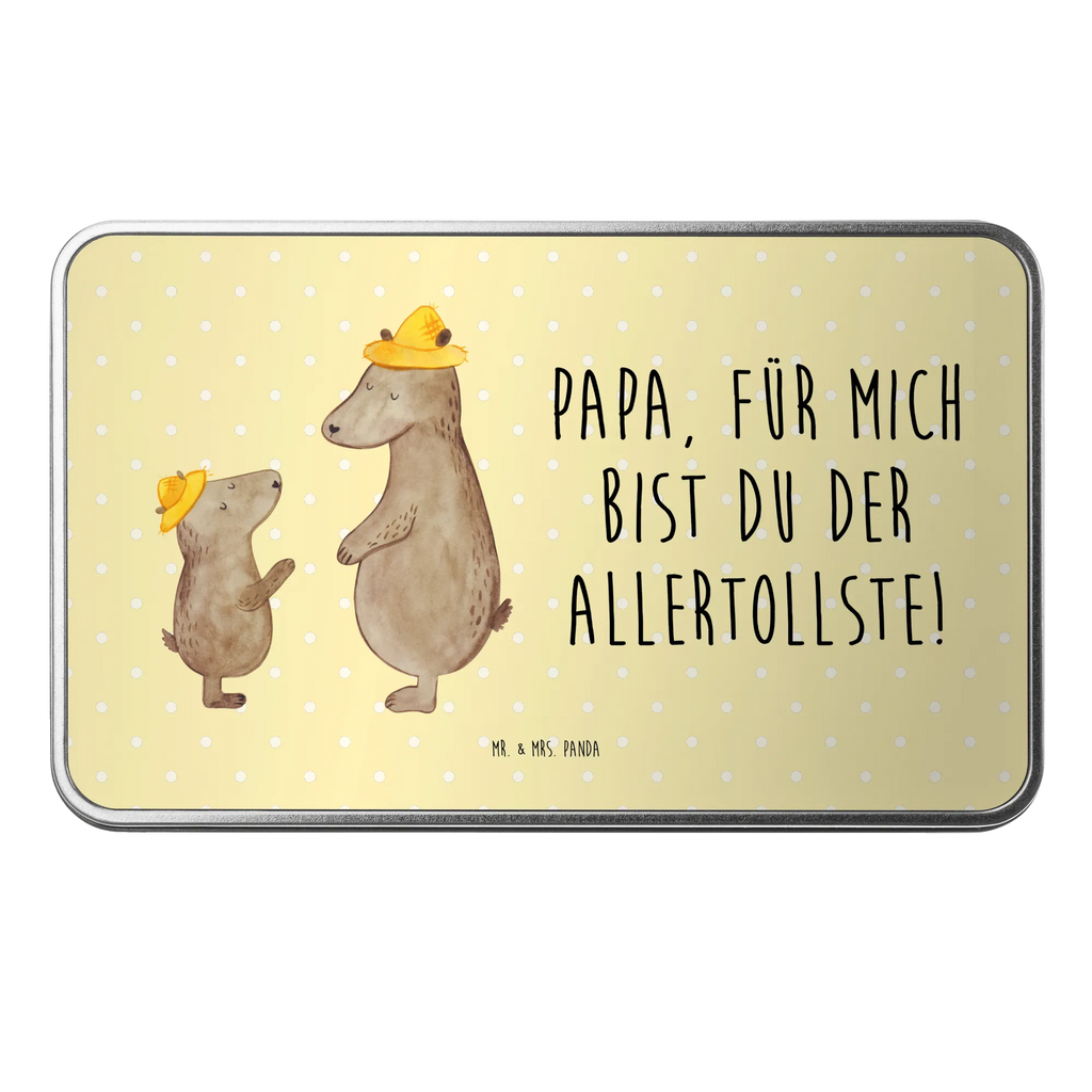 Metalldose rechteckig Bären mit Hut Blechdose, Metalldose, Blechbox, Container, Keksdose, Vorratsdose, Vorratsbox, Döschen, Versperbox, Vesperdose, Aufbewahrungsdose, Aufbewahrungsbox, Aluminiumdose, Dose, Familie, Vatertag, Muttertag, Bruder, Schwester, Mama, Papa, Oma, Opa, Bär, Bären, Vater, Papi, Paps, Dad, Daddy, Lieblingsmensch, Sohn, Söhne, Kind, Kinder, Vater-Sohn, Family, Vorbild