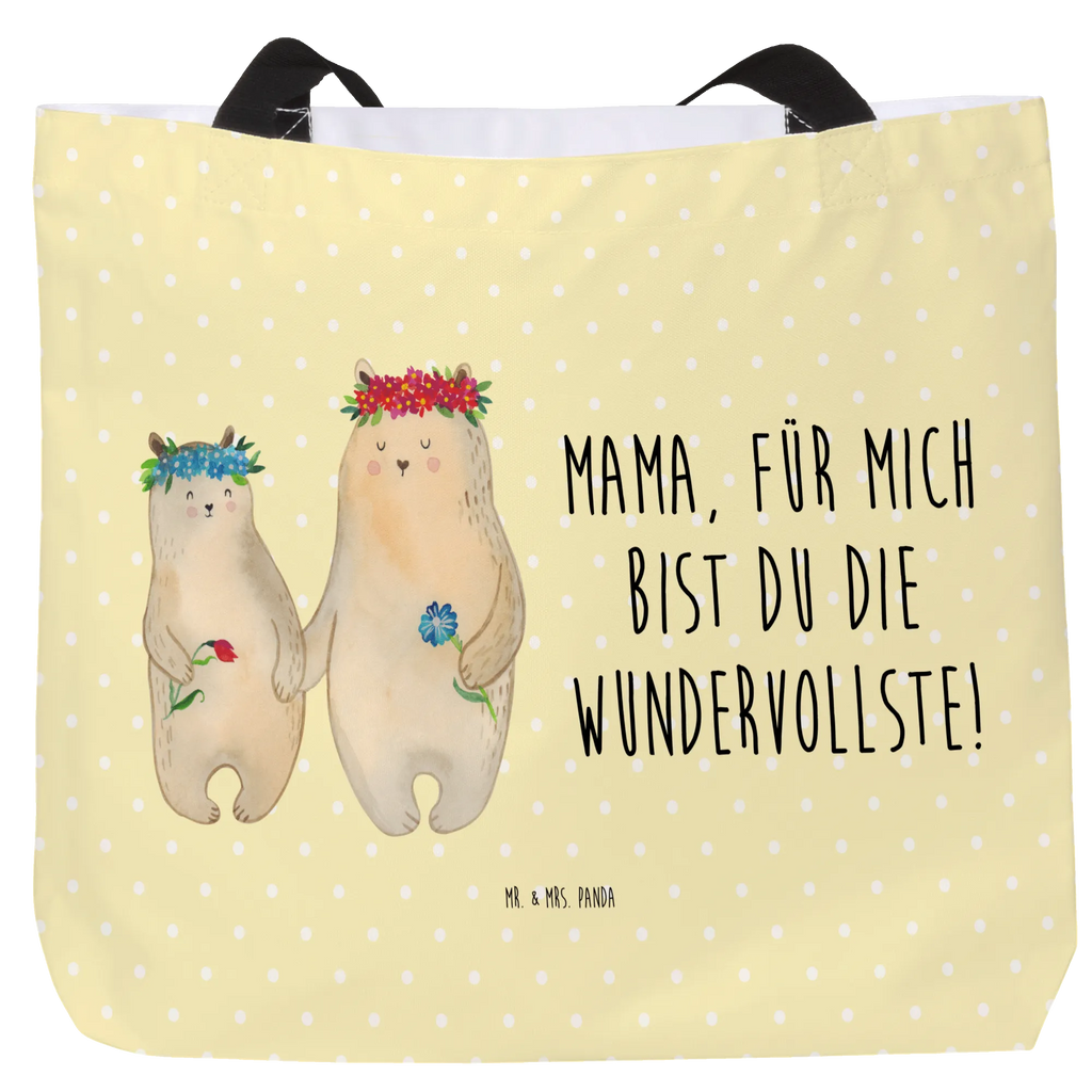 Shopper Bären mit Blumenkranz Beutel, Einkaufstasche, Tasche, Strandtasche, Einkaufsbeutel, Shopper, Schultasche, Freizeittasche, Tragebeutel, Schulbeutel, Alltagstasche, Familie, Vatertag, Muttertag, Bruder, Schwester, Mama, Papa, Oma, Opa, Bär, Bären, Mutter, Mutti, Mami, Lieblingsmensch, Lieblingsmama, beste Mutter, weltbeste Mama, Geschenk Mama. Muttertag, Tochter, Kind, Kinder, Töchter, Family, Vorbild