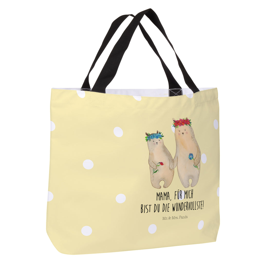 Shopper Bären mit Blumenkranz Beutel, Einkaufstasche, Tasche, Strandtasche, Einkaufsbeutel, Shopper, Schultasche, Freizeittasche, Tragebeutel, Schulbeutel, Alltagstasche, Familie, Vatertag, Muttertag, Bruder, Schwester, Mama, Papa, Oma, Opa, Bär, Bären, Mutter, Mutti, Mami, Lieblingsmensch, Lieblingsmama, beste Mutter, weltbeste Mama, Geschenk Mama. Muttertag, Tochter, Kind, Kinder, Töchter, Family, Vorbild