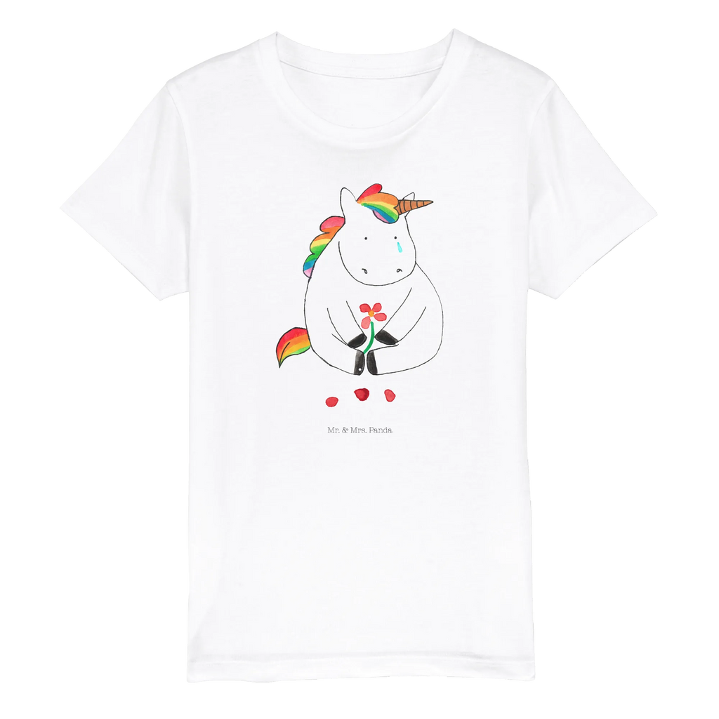 Organic Kinder T-Shirt Einhorn Traurig Kinder T-Shirt, Kinder T-Shirt Mädchen, Kinder T-Shirt Jungen, Einhorn, Einhörner, Einhorn Deko, Pegasus, Unicorn, Glitzer, Trösten. Freundschaft, Freunde, Liebe, Trauer, Grußkarte, Blume