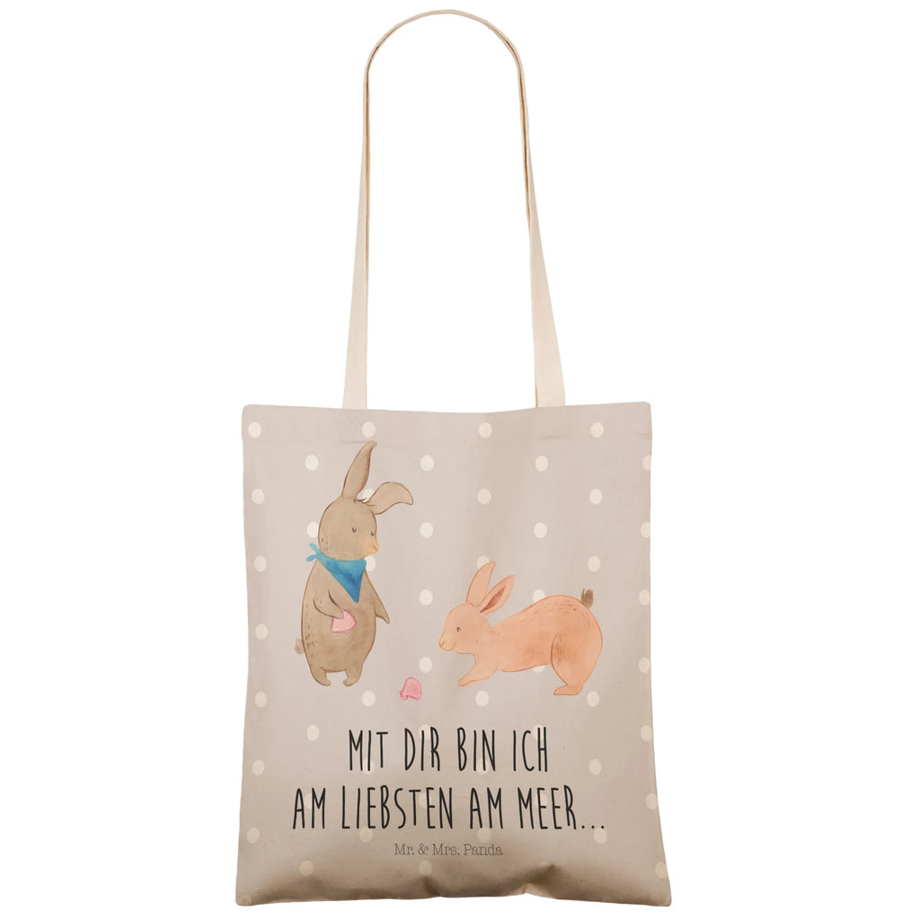 Einkaufstasche Hasen Muschel Tragetasche, Tasche, Beutel, Stofftasche, Baumwolltasche, Umhängetasche, Shopper, Einkaufstasche, Beuteltasche, Familie, Vatertag, Muttertag, Bruder, Schwester, Mama, Papa, Oma, Opa, Hasen, beste Freundin, Freundin, Freundinnen, best friends, BFF, Muscheln sammeln, Muscheln, Meer