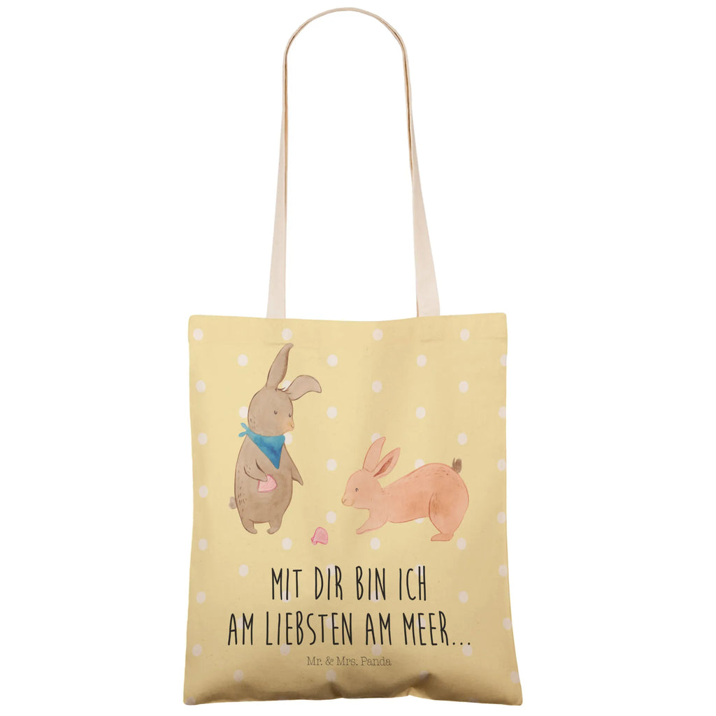 Einkaufstasche Hasen Muschel Tragetasche, Tasche, Beutel, Stofftasche, Baumwolltasche, Umhängetasche, Shopper, Einkaufstasche, Beuteltasche, Familie, Vatertag, Muttertag, Bruder, Schwester, Mama, Papa, Oma, Opa, Hasen, beste Freundin, Freundin, Freundinnen, best friends, BFF, Muscheln sammeln, Muscheln, Meer