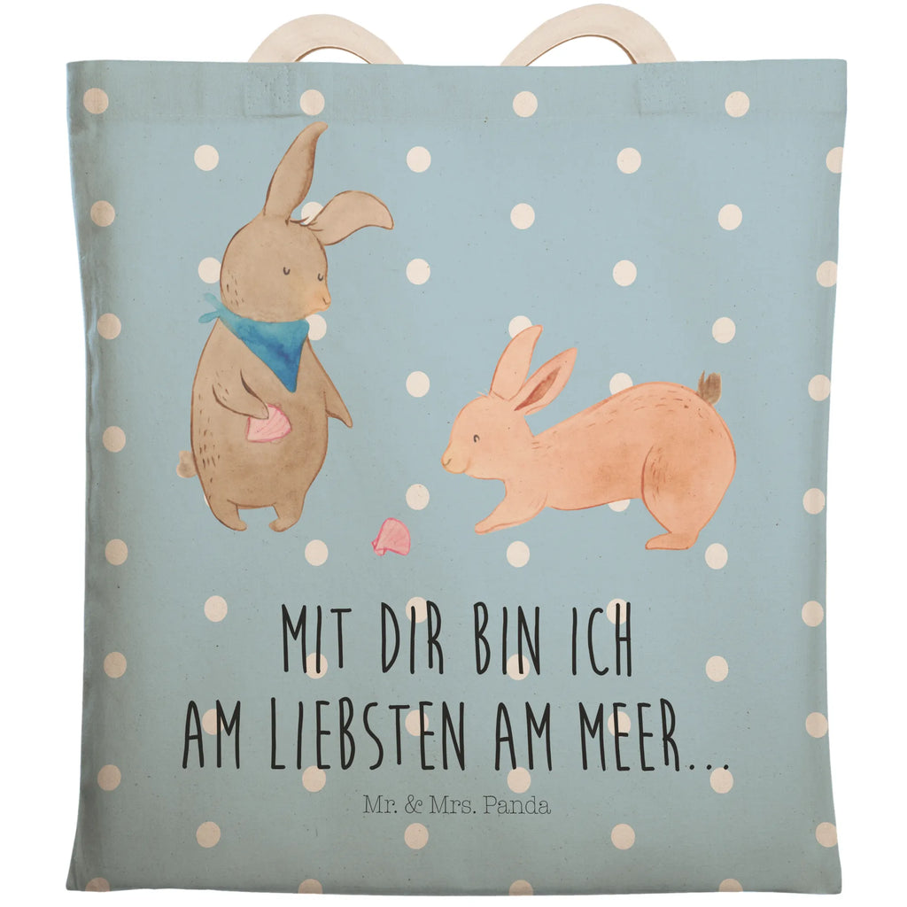 Einkaufstasche Hasen Muschel Tragetasche, Tasche, Beutel, Stofftasche, Baumwolltasche, Umhängetasche, Shopper, Einkaufstasche, Beuteltasche, Familie, Vatertag, Muttertag, Bruder, Schwester, Mama, Papa, Oma, Opa, Hasen, beste Freundin, Freundin, Freundinnen, best friends, BFF, Muscheln sammeln, Muscheln, Meer