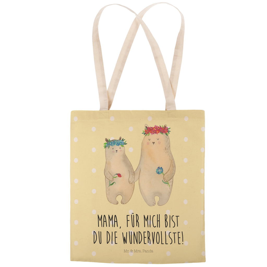 Einkaufstasche Bären mit Blumenkranz Tragetasche, Tasche, Beutel, Stofftasche, Baumwolltasche, Umhängetasche, Shopper, Einkaufstasche, Beuteltasche, Familie, Vatertag, Muttertag, Bruder, Schwester, Mama, Papa, Oma, Opa, Bär, Bären, Mutter, Mutti, Mami, Lieblingsmensch, Lieblingsmama, beste Mutter, weltbeste Mama, Geschenk Mama. Muttertag, Tochter, Kind, Kinder, Töchter, Family, Vorbild