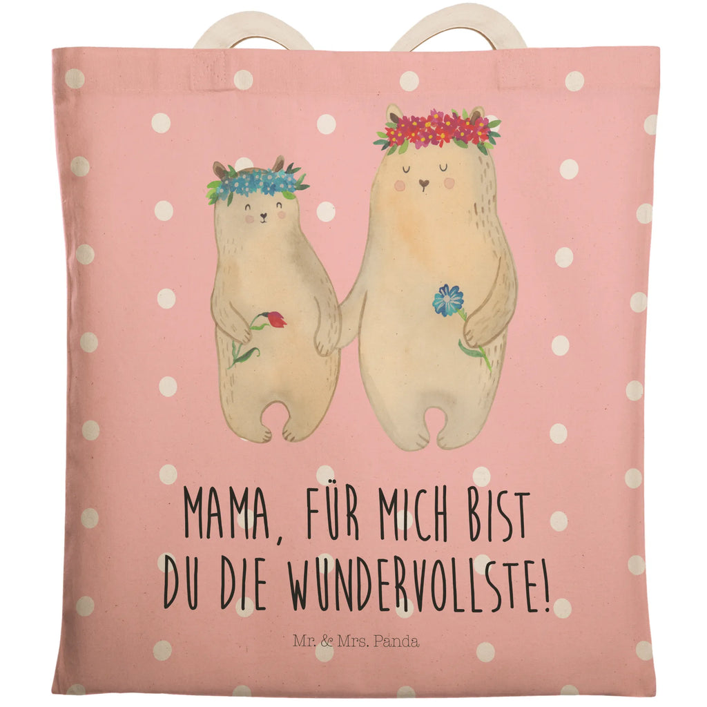 Einkaufstasche Bären mit Blumenkranz Tragetasche, Tasche, Beutel, Stofftasche, Baumwolltasche, Umhängetasche, Shopper, Einkaufstasche, Beuteltasche, Familie, Vatertag, Muttertag, Bruder, Schwester, Mama, Papa, Oma, Opa, Bär, Bären, Mutter, Mutti, Mami, Lieblingsmensch, Lieblingsmama, beste Mutter, weltbeste Mama, Geschenk Mama. Muttertag, Tochter, Kind, Kinder, Töchter, Family, Vorbild