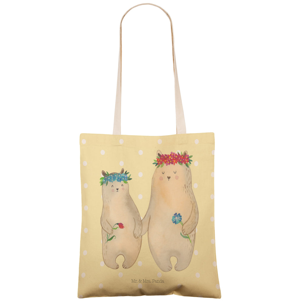 Einkaufstasche Bären mit Blumenkranz Tragetasche, Tasche, Beutel, Stofftasche, Baumwolltasche, Umhängetasche, Shopper, Einkaufstasche, Beuteltasche, Familie, Vatertag, Muttertag, Bruder, Schwester, Mama, Papa, Oma, Opa, Bär, Bären, Mutter, Mutti, Mami, Lieblingsmensch, Lieblingsmama, beste Mutter, weltbeste Mama, Geschenk Mama. Muttertag, Tochter, Kind, Kinder, Töchter, Family, Vorbild