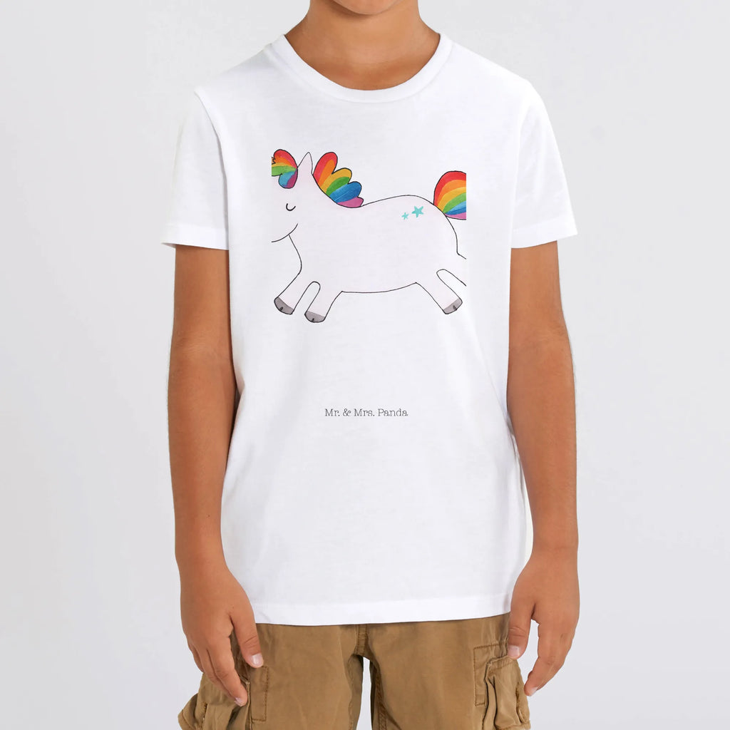 Organic Kinder T-Shirt Einhorn Happy Kinder T-Shirt, Kinder T-Shirt Mädchen, Kinder T-Shirt Jungen, Einhorn, Einhörner, Einhorn Deko, Pegasus, Unicorn, glücklich, fröhlich, Spaß, Freude, Lebensfreude, witzig, spannend, Lächeln, Lachen