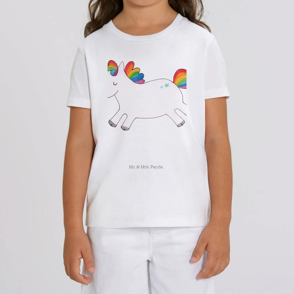 Organic Kinder T-Shirt Einhorn Happy Kinder T-Shirt, Kinder T-Shirt Mädchen, Kinder T-Shirt Jungen, Einhorn, Einhörner, Einhorn Deko, Pegasus, Unicorn, glücklich, fröhlich, Spaß, Freude, Lebensfreude, witzig, spannend, Lächeln, Lachen