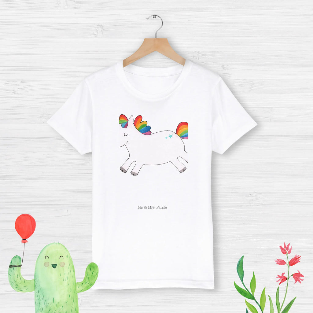 Organic Kinder T-Shirt Einhorn Happy Kinder T-Shirt, Kinder T-Shirt Mädchen, Kinder T-Shirt Jungen, Einhorn, Einhörner, Einhorn Deko, Pegasus, Unicorn, glücklich, fröhlich, Spaß, Freude, Lebensfreude, witzig, spannend, Lächeln, Lachen