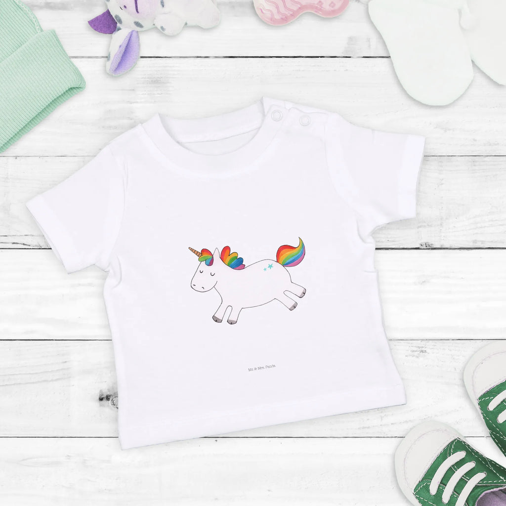 Organic Baby Shirt Einhorn Happy Baby T-Shirt, Jungen Baby T-Shirt, Mädchen Baby T-Shirt, Shirt, Einhorn, Einhörner, Einhorn Deko, Pegasus, Unicorn, glücklich, fröhlich, Spaß, Freude, Lebensfreude, witzig, spannend, Lächeln, Lachen