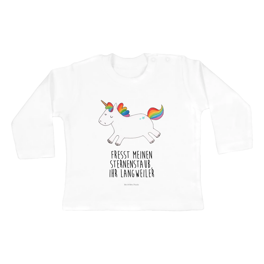 Baby Longsleeve Einhorn Happy Mädchen, Jungen, Baby, Langarm, Bio, Kleidung, Einhorn, Einhörner, Einhorn Deko, Pegasus, Unicorn, glücklich, fröhlich, Spaß, Freude, Lebensfreude, witzig, spannend, Lächeln, Lachen