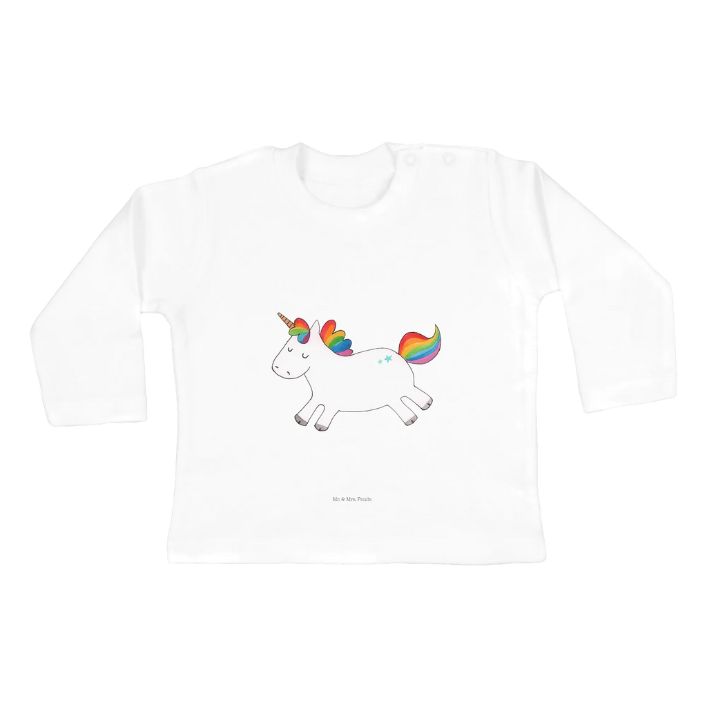 Baby Longsleeve Einhorn Happy Mädchen, Jungen, Baby, Langarm, Bio, Kleidung, Einhorn, Einhörner, Einhorn Deko, Pegasus, Unicorn, glücklich, fröhlich, Spaß, Freude, Lebensfreude, witzig, spannend, Lächeln, Lachen