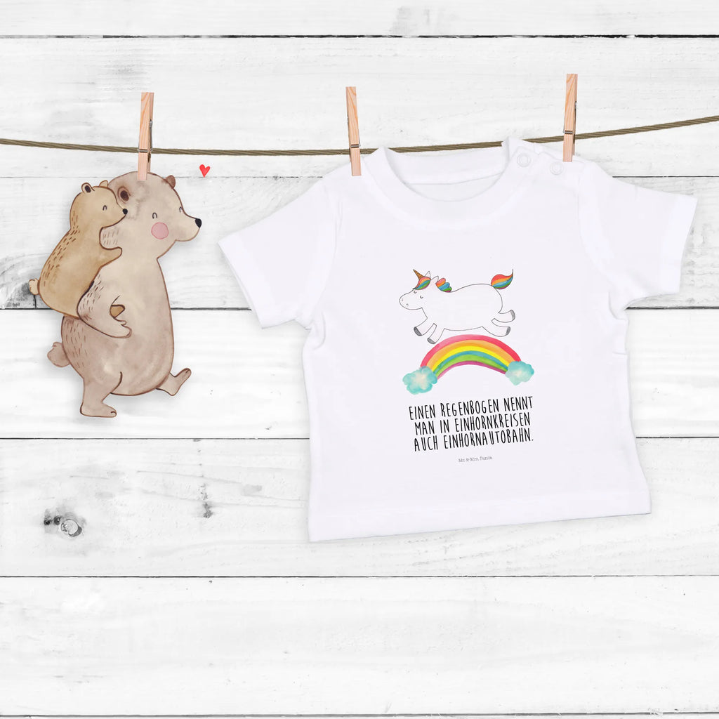 Organic Baby Shirt Einhorn Regenbogen Baby T-Shirt, Jungen Baby T-Shirt, Mädchen Baby T-Shirt, Shirt, Einhorn, Einhörner, Einhorn Deko, Pegasus, Unicorn, Regenbogen, Glitzer, Einhornpower, Erwachsenwerden, Einhornautobahn