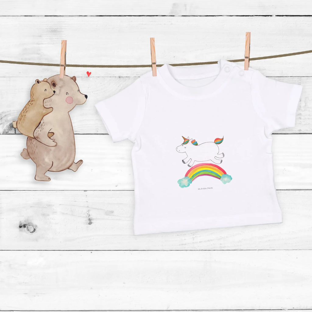 Organic Baby Shirt Einhorn Regenbogen Baby T-Shirt, Jungen Baby T-Shirt, Mädchen Baby T-Shirt, Shirt, Einhorn, Einhörner, Einhorn Deko, Pegasus, Unicorn, Regenbogen, Glitzer, Einhornpower, Erwachsenwerden, Einhornautobahn