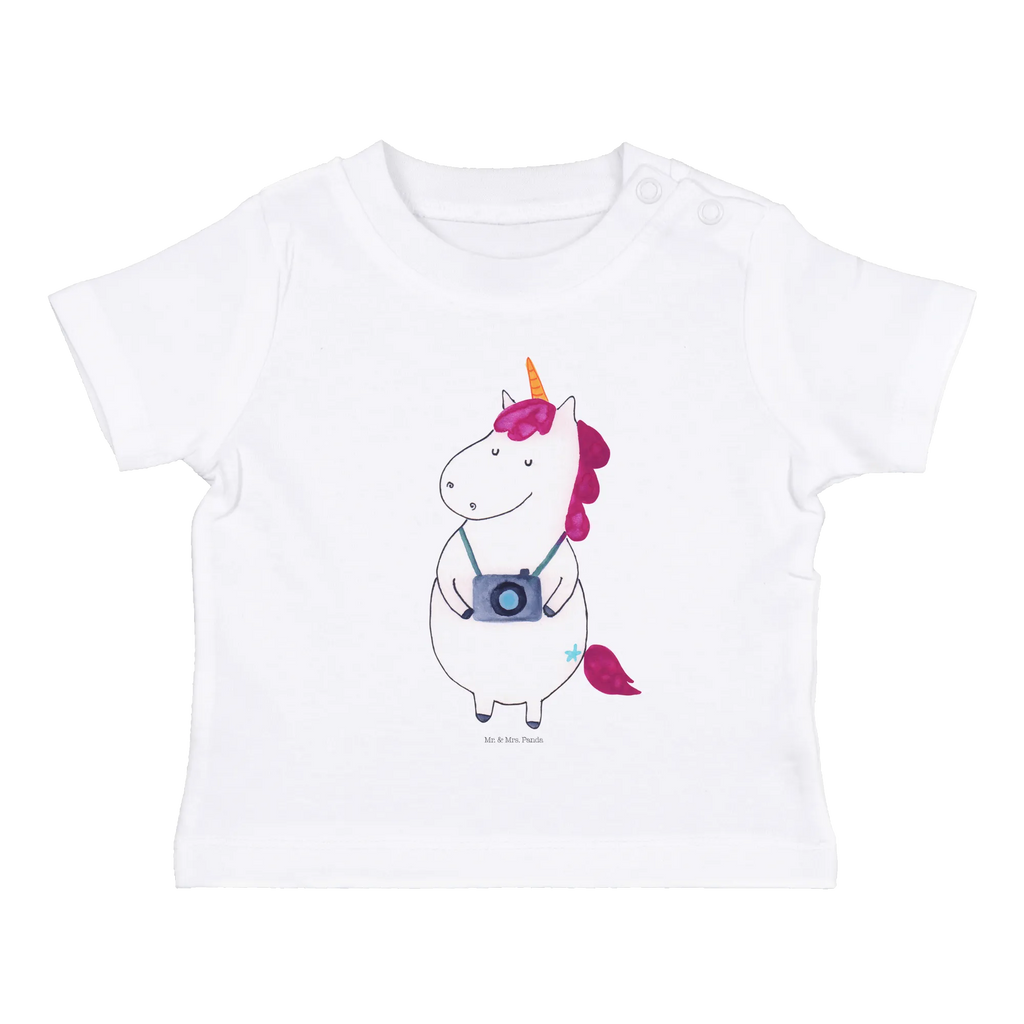 Organic Baby Shirt Einhorn Fotograf Baby T-Shirt, Jungen Baby T-Shirt, Mädchen Baby T-Shirt, Shirt, Einhorn, Einhörner, Einhorn Deko, Pegasus, Unicorn, Fotograf, Fotografie, Kamera, Reisen, Weltreise, Weltenbummler, Urlaub, Tourist, Kurztrip, Reise, Städtereise