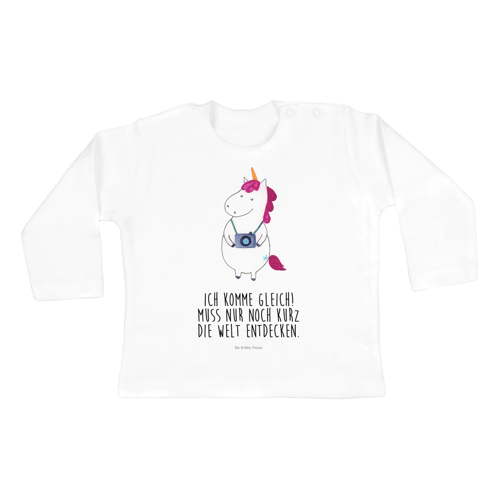 Baby Longsleeve Einhorn Fotograf Mädchen, Jungen, Baby, Langarm, Bio, Kleidung, Einhorn, Einhörner, Einhorn Deko, Pegasus, Unicorn, Fotograf, Fotografie, Kamera, Reisen, Weltreise, Weltenbummler, Urlaub, Tourist, Kurztrip, Reise, Städtereise