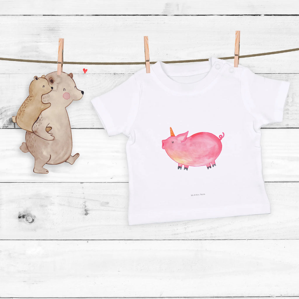 Organic Baby Shirt Einhorn Schwein Baby T-Shirt, Jungen Baby T-Shirt, Mädchen Baby T-Shirt, Shirt, Einhorn, Einhörner, Einhorn Deko, Pegasus, Unicorn, Party, Spaß, Schwein, Schweinhorn, Bauer, witzig. lustig, Spruch, geschenk, Pig, Piggy, funny, english, englisch