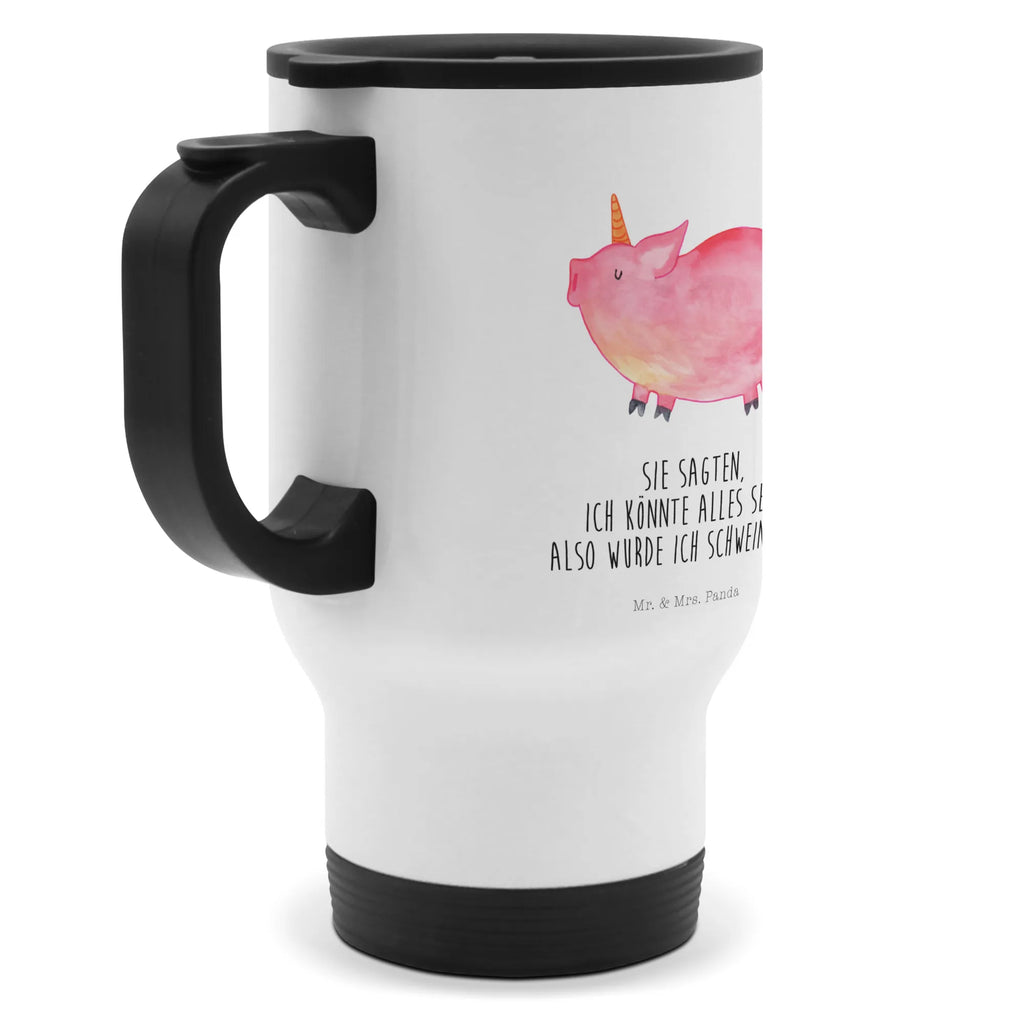 Thermobecher Einhorn Schweinhorn Thermobecher, To Go Becher, Thermotasse, Kaffeebecher, Isolierbecher, Thermobecher To Go, Warmhaltetasse, Edelstahlbecher, Reisebecher, Tasse mit Deckel, Thermobecher für 400 ml, Kaffeetasse zum Mitnehmen, Tasse zum Mitnehmen, Spülmaschinenfest, Einhorn, Einhörner, Einhorn Deko, Pegasus, Unicorn, Party, Spaß, Schwein, Schweinhorn, Bauer, witzig. lustig, Spruch, geschenk, Pig, Piggy, funny, english, englisch