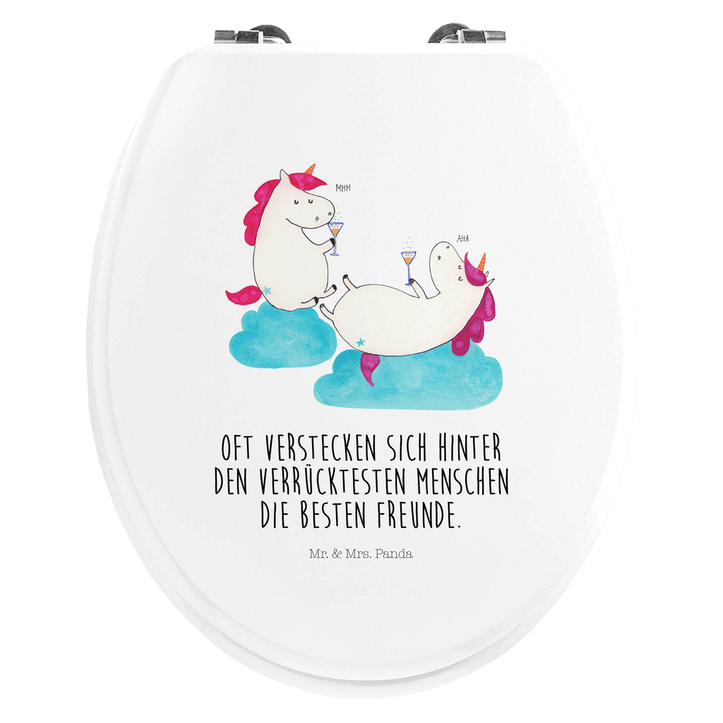 Motiv WC Sitz Einhörner Sekt Klobrille, Klodeckel, Toilettendeckel, WC-Sitz, Toilette, Einhorn, Einhörner, Einhorn Deko, Pegasus, Unicorn, Freundinnen, Freundin, BFF, Sekt, Mädelsabend, Spaß, Party, Korken, Anstoßen, Beste