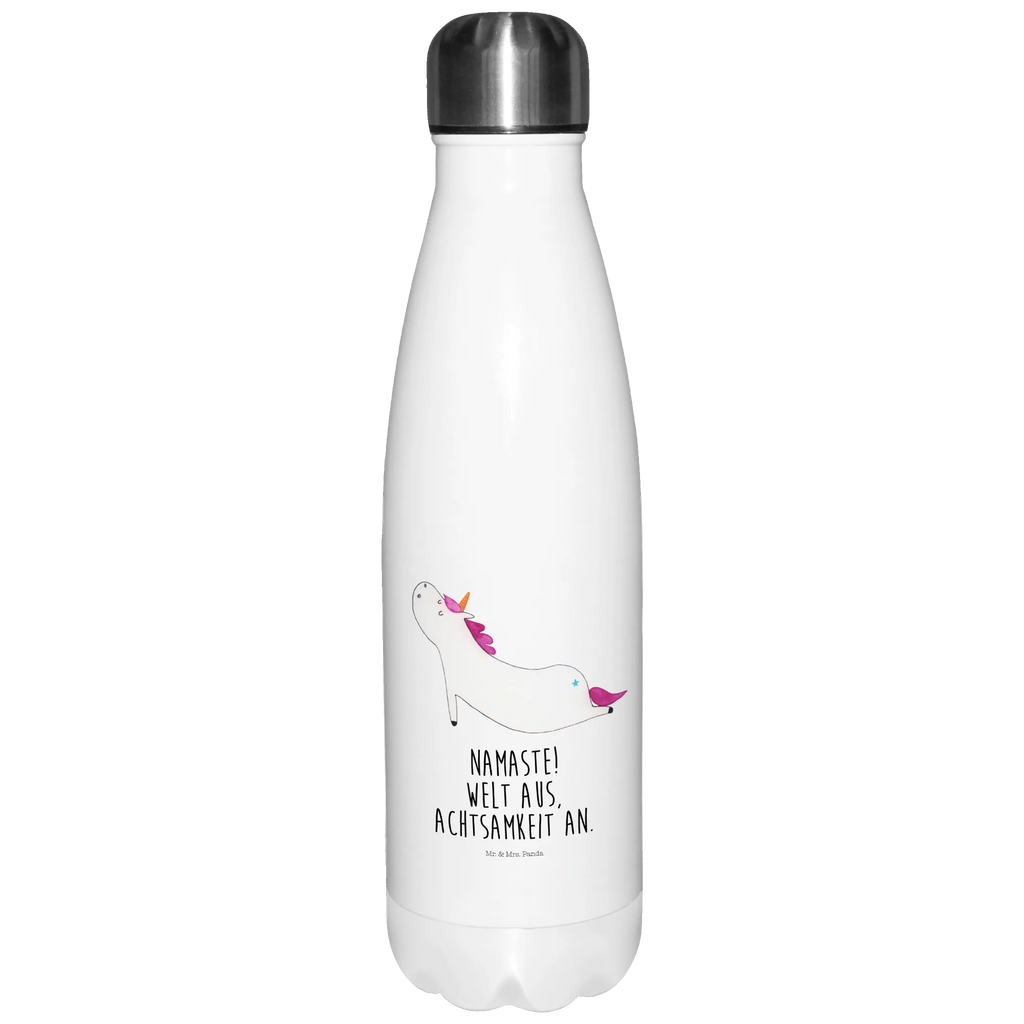 Thermosflasche Einhorn Yoga Isolierflasche, Thermoflasche, Trinkflasche, Thermos, Edelstahl, Einhorn, Einhörner, Einhorn Deko, Pegasus, Unicorn, Yoga, Namaste, Achtsamkeit, Entspannung, Joga, Yogamatte, Sport, lustig, witzig, süß