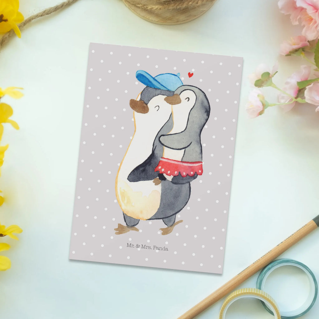 Postkarte Pinguin Kleine Schwester Postkarte, Karte, Geschenkkarte, Grußkarte, Einladung, Ansichtskarte, Geburtstagskarte, Einladungskarte, Dankeskarte, Ansichtskarten, Einladung Geburtstag, Einladungskarten Geburtstag, Familie, Vatertag, Muttertag, Bruder, Schwester, Mama, Papa, Oma, Opa