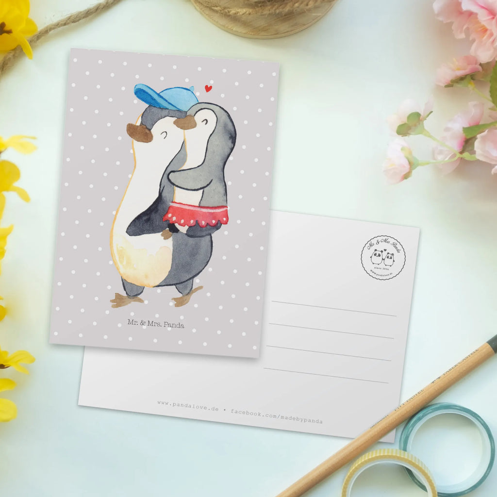 Postkarte Pinguin Kleine Schwester Postkarte, Karte, Geschenkkarte, Grußkarte, Einladung, Ansichtskarte, Geburtstagskarte, Einladungskarte, Dankeskarte, Ansichtskarten, Einladung Geburtstag, Einladungskarten Geburtstag, Familie, Vatertag, Muttertag, Bruder, Schwester, Mama, Papa, Oma, Opa