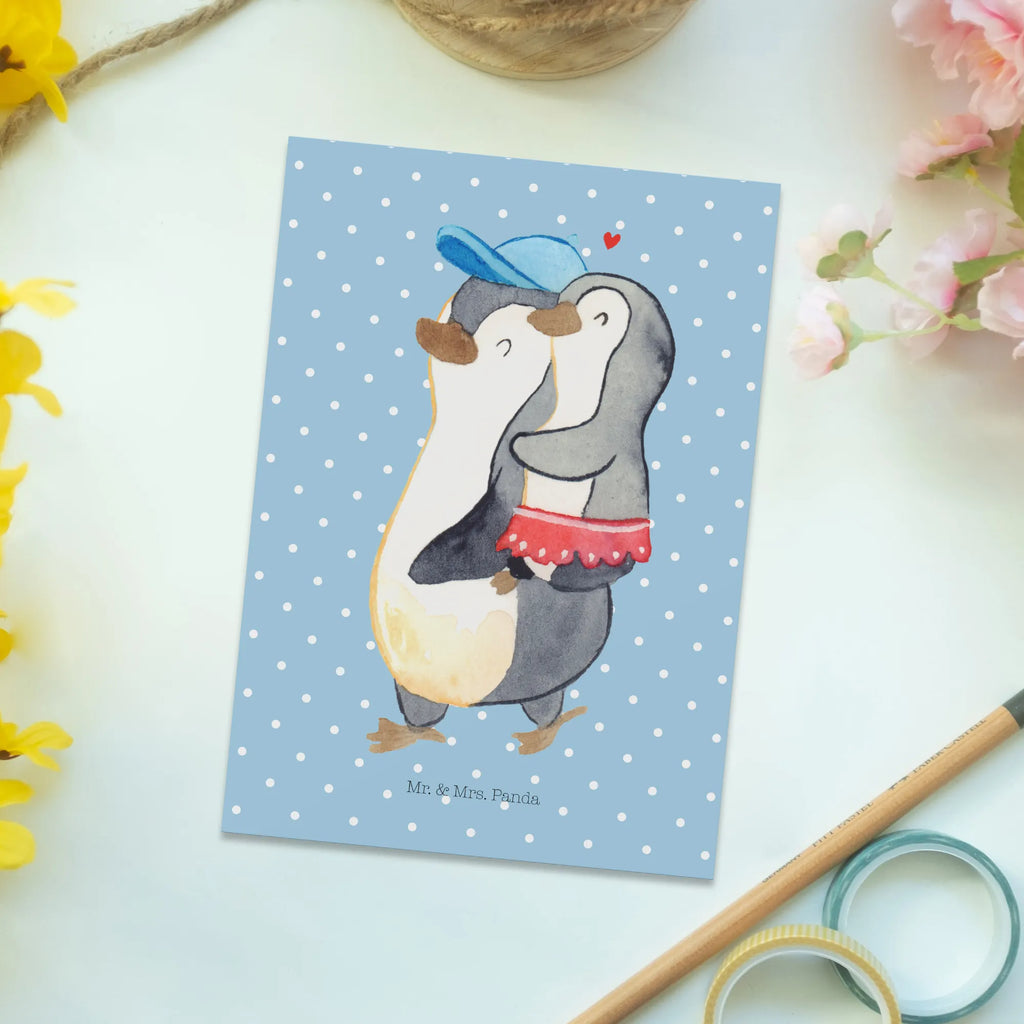 Postkarte Pinguin Kleine Schwester Postkarte, Karte, Geschenkkarte, Grußkarte, Einladung, Ansichtskarte, Geburtstagskarte, Einladungskarte, Dankeskarte, Ansichtskarten, Einladung Geburtstag, Einladungskarten Geburtstag, Familie, Vatertag, Muttertag, Bruder, Schwester, Mama, Papa, Oma, Opa