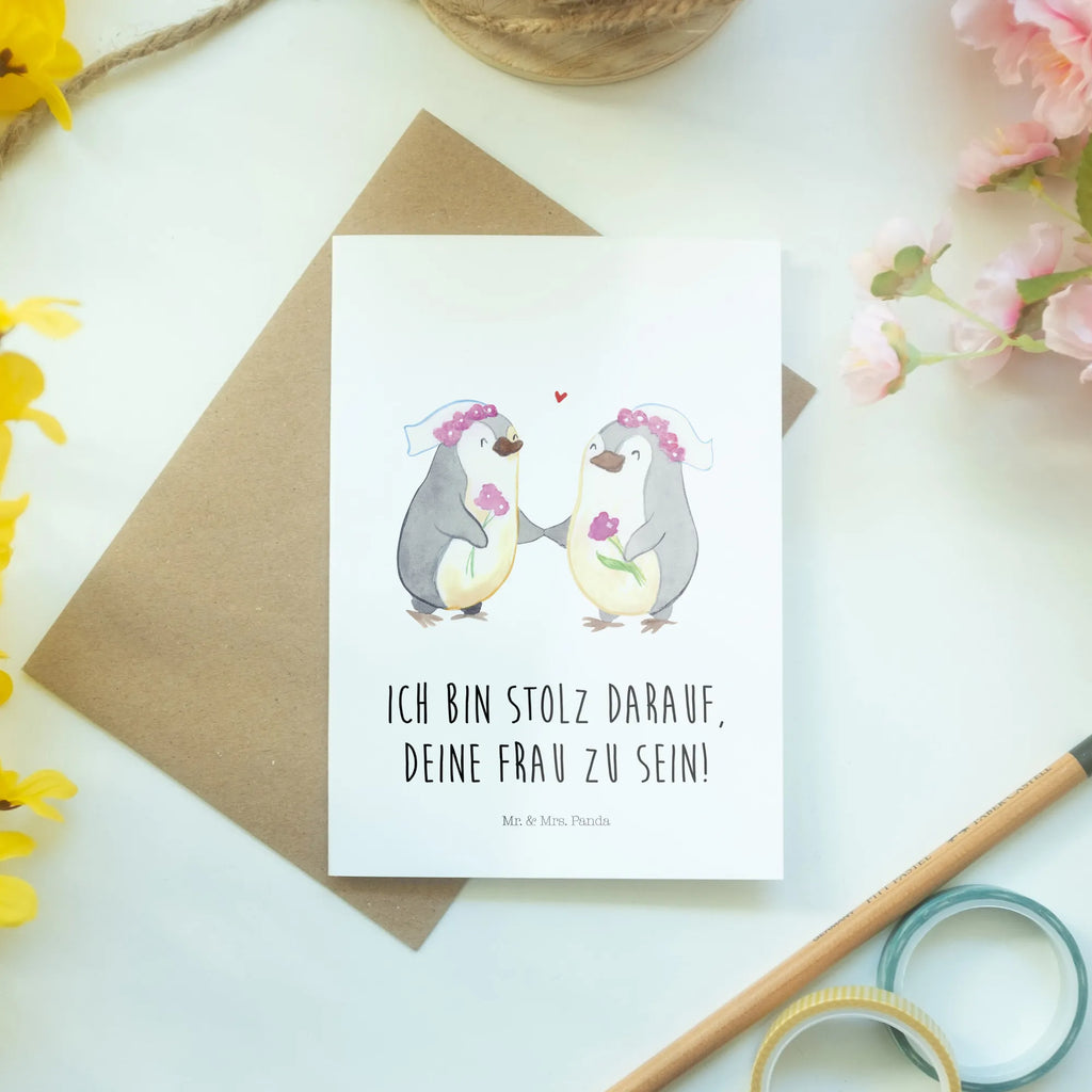 Grußkarte Pinguine Lesbian Pride Grußkarte, Klappkarte, Einladungskarte, Glückwunschkarte, Hochzeitskarte, Geburtstagskarte, Karte, Ansichtskarten, Hochzeit, Hochzeitsgeschenk, Ehe, Hochzeitsfeier, Trauung, Trauungsgeschenk, Verlobungsfeier, Verlobungsgeschenk, Hochzeitsgeschenkideen, Hochzeitsgeschenke für Brautpaar, Gleichgeschlechtliche Hochzeit