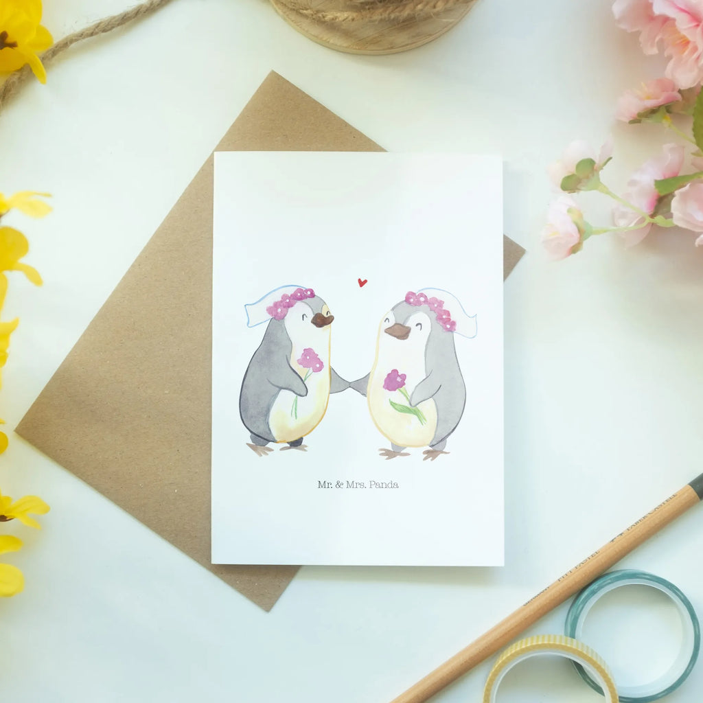 Grußkarte Pinguine Lesbian Pride Grußkarte, Klappkarte, Einladungskarte, Glückwunschkarte, Hochzeitskarte, Geburtstagskarte, Karte, Ansichtskarten, Hochzeit, Hochzeitsgeschenk, Ehe, Hochzeitsfeier, Trauung, Trauungsgeschenk, Verlobungsfeier, Verlobungsgeschenk, Hochzeitsgeschenkideen, Hochzeitsgeschenke für Brautpaar, Gleichgeschlechtliche Hochzeit