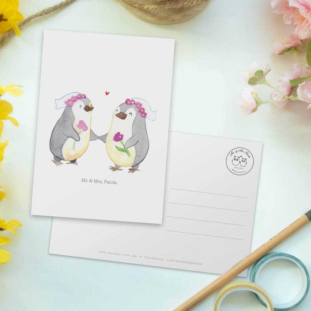 Postkarte Pinguine Lesbian Pride Postkarte, Karte, Geschenkkarte, Grußkarte, Einladung, Ansichtskarte, Geburtstagskarte, Einladungskarte, Dankeskarte, Ansichtskarten, Einladung Geburtstag, Einladungskarten Geburtstag, Hochzeit, Hochzeitsgeschenk, Ehe, Hochzeitsfeier, Trauung, Trauungsgeschenk, Hochzeitskarte, Verlobungsfeier, Verlobungsgeschenk, Hochzeitsgeschenkideen, Hochzeitsgeschenke für Brautpaar, Gleichgeschlechtliche Hochzeit