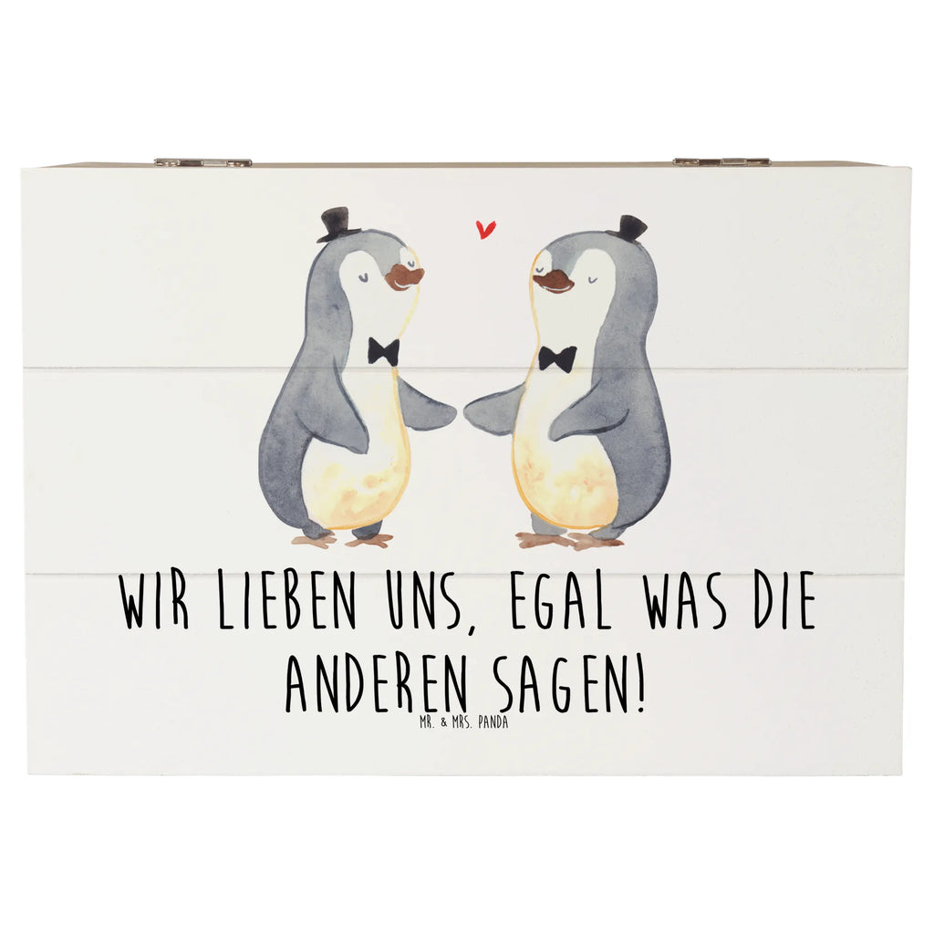 Holzkiste Pinguin Pärchen Gay Pride Holzkiste, Kiste, Schatzkiste, Truhe, Schatulle, XXL, Erinnerungsbox, Erinnerungskiste, Dekokiste, Aufbewahrungsbox, Geschenkbox, Geschenkdose, Hochzeit, Hochzeitsgeschenk, Ehe, Hochzeitsfeier, Trauung, Trauungsgeschenk, Hochzeitskarte, Verlobungsfeier, Verlobungsgeschenk, Hochzeitsgeschenkideen, Hochzeitsgeschenke für Brautpaar