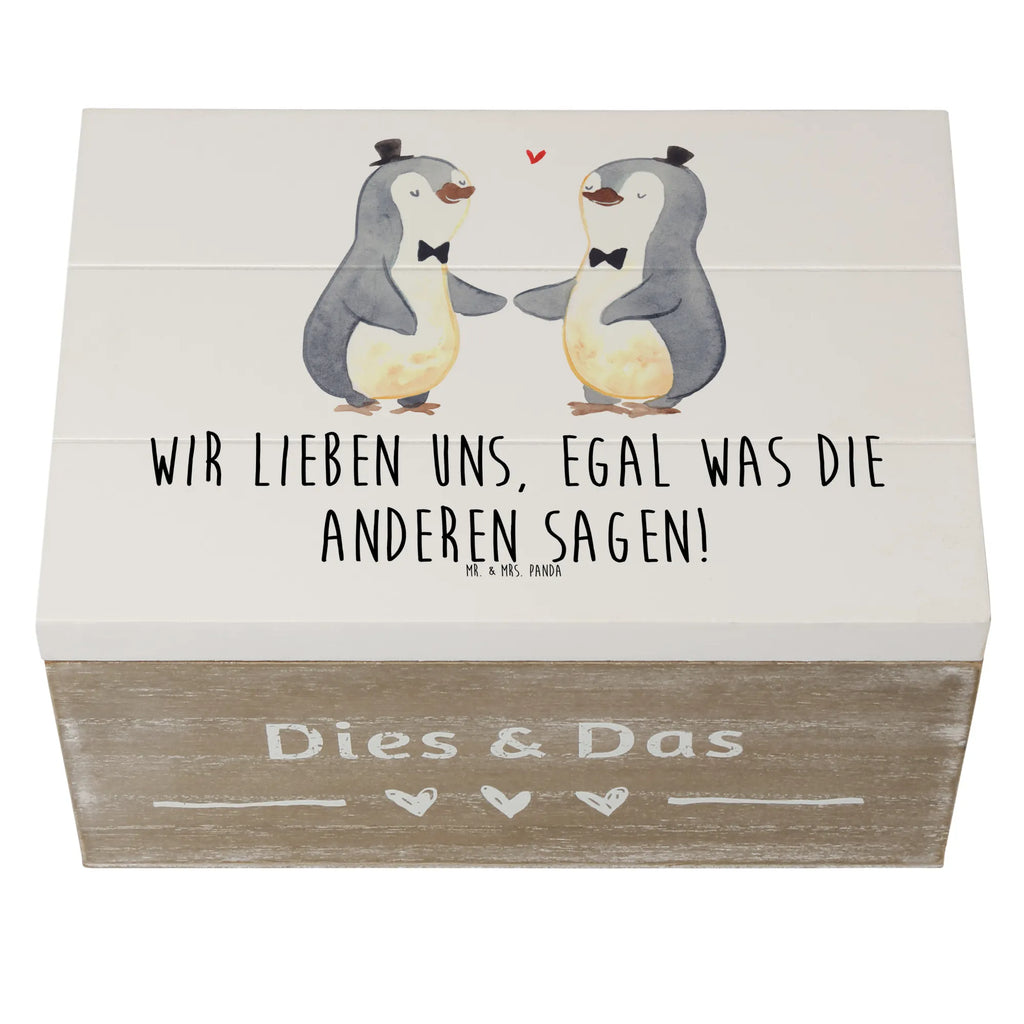 Holzkiste Pinguin Pärchen Gay Pride Holzkiste, Kiste, Schatzkiste, Truhe, Schatulle, XXL, Erinnerungsbox, Erinnerungskiste, Dekokiste, Aufbewahrungsbox, Geschenkbox, Geschenkdose, Hochzeit, Hochzeitsgeschenk, Ehe, Hochzeitsfeier, Trauung, Trauungsgeschenk, Hochzeitskarte, Verlobungsfeier, Verlobungsgeschenk, Hochzeitsgeschenkideen, Hochzeitsgeschenke für Brautpaar