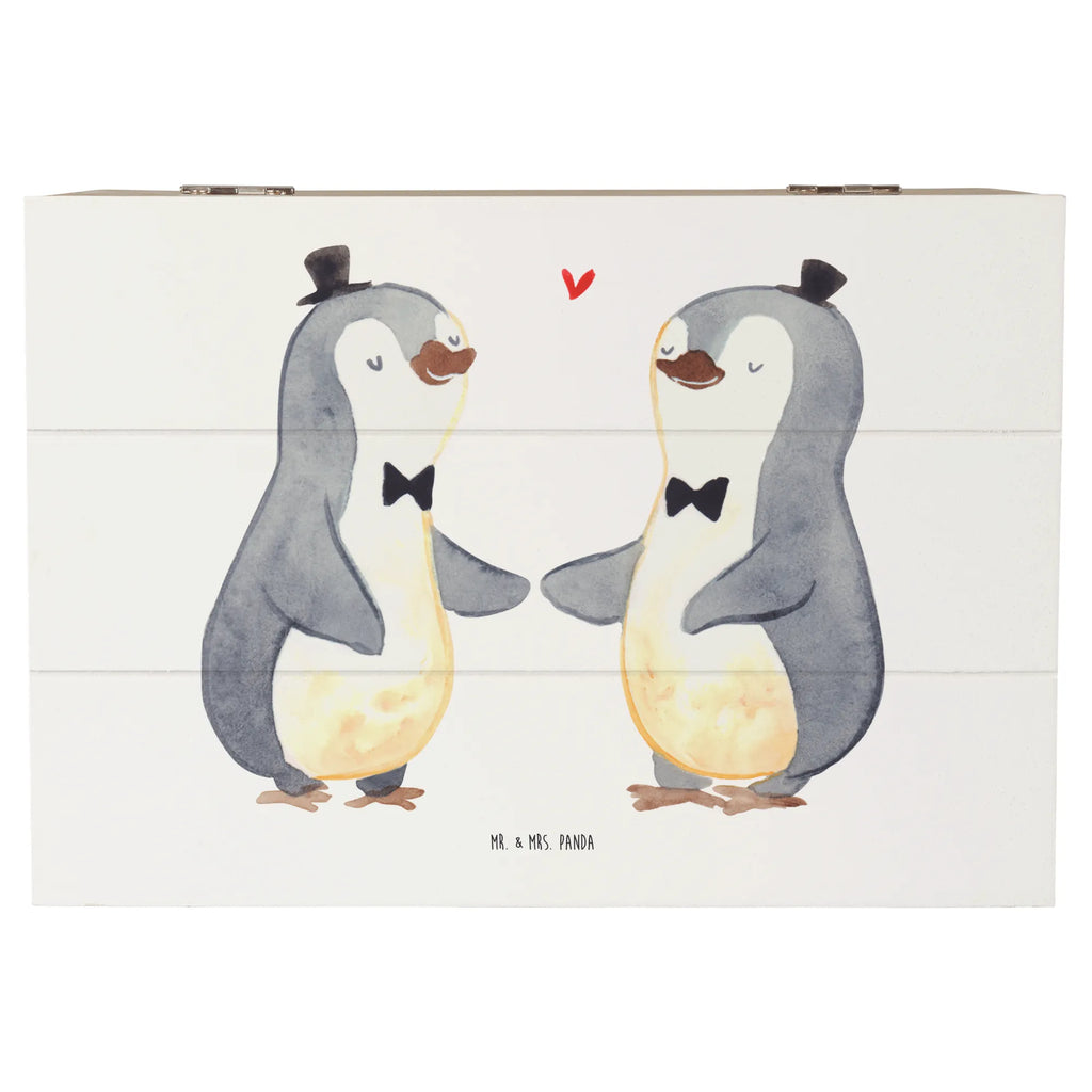 Holzkiste Pinguin Pärchen Gay Pride Holzkiste, Kiste, Schatzkiste, Truhe, Schatulle, XXL, Erinnerungsbox, Erinnerungskiste, Dekokiste, Aufbewahrungsbox, Geschenkbox, Geschenkdose, Hochzeit, Hochzeitsgeschenk, Ehe, Hochzeitsfeier, Trauung, Trauungsgeschenk, Hochzeitskarte, Verlobungsfeier, Verlobungsgeschenk, Hochzeitsgeschenkideen, Hochzeitsgeschenke für Brautpaar