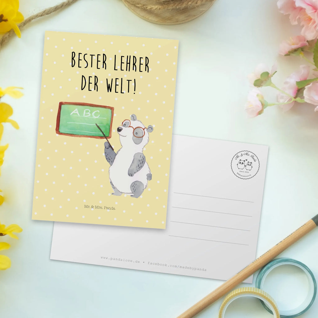 Postkarte Panda Lehrer Postkarte, Karte, Geschenkkarte, Grußkarte, Einladung, Ansichtskarte, Geburtstagskarte, Einladungskarte, Dankeskarte, Ansichtskarten, Einladung Geburtstag, Einladungskarten Geburtstag, Tiermotive, Gute Laune, lustige Sprüche, Tiere