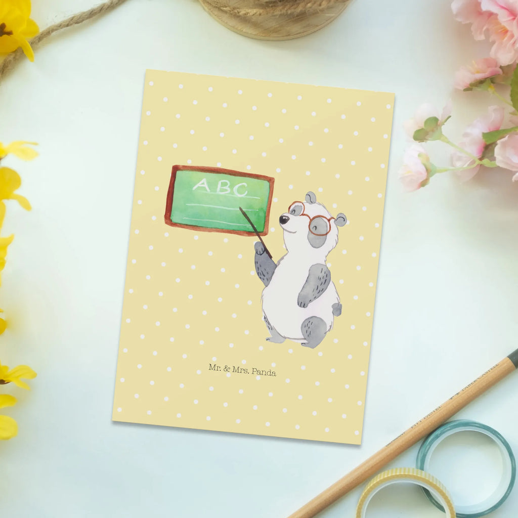 Postkarte Panda Lehrer Postkarte, Karte, Geschenkkarte, Grußkarte, Einladung, Ansichtskarte, Geburtstagskarte, Einladungskarte, Dankeskarte, Ansichtskarten, Einladung Geburtstag, Einladungskarten Geburtstag, Tiermotive, Gute Laune, lustige Sprüche, Tiere