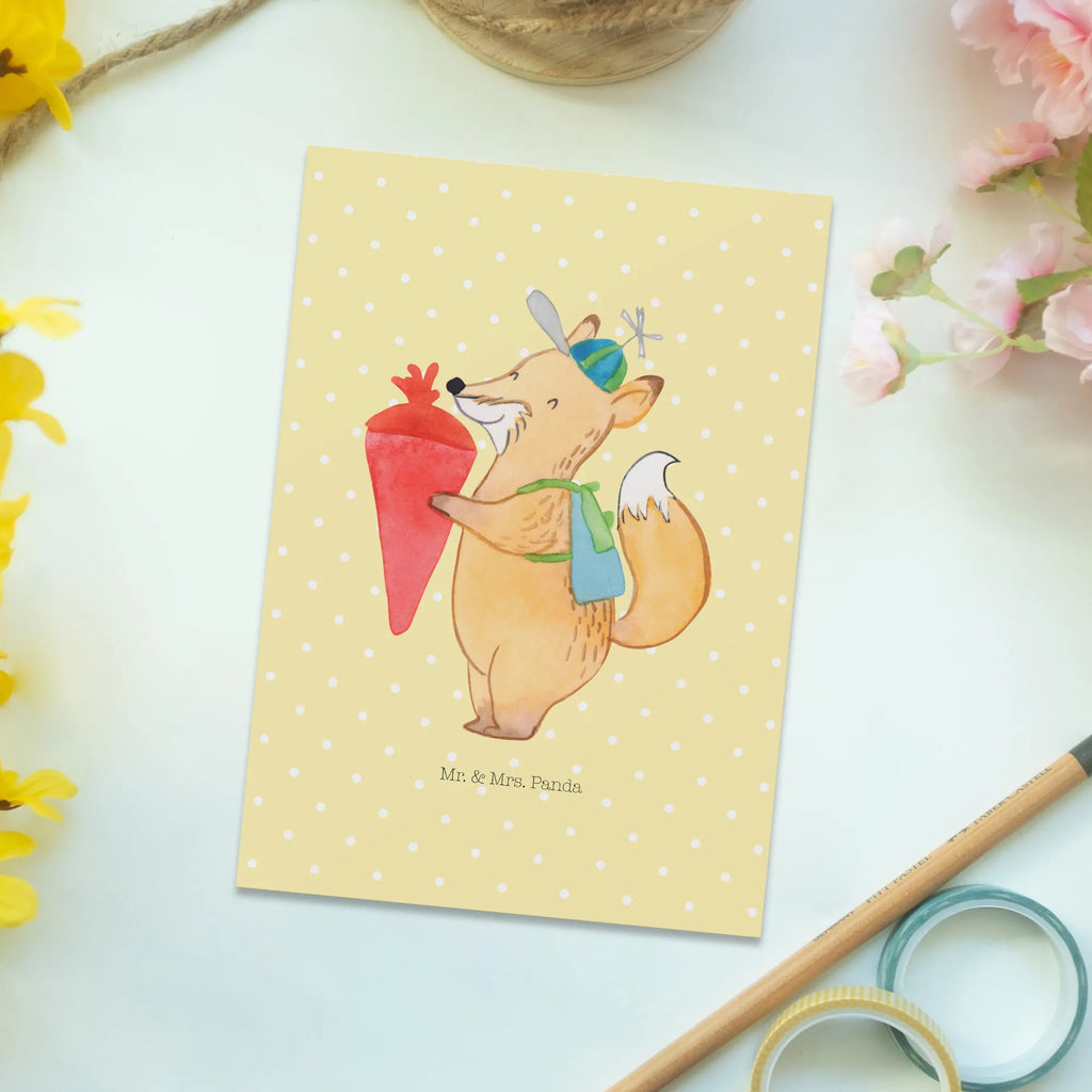 Postkarte Fuchs Schulkind Postkarte, Karte, Geschenkkarte, Grußkarte, Einladung, Ansichtskarte, Geburtstagskarte, Einladungskarte, Dankeskarte, Ansichtskarten, Einladung Geburtstag, Einladungskarten Geburtstag, Tiermotive, Gute Laune, lustige Sprüche, Tiere