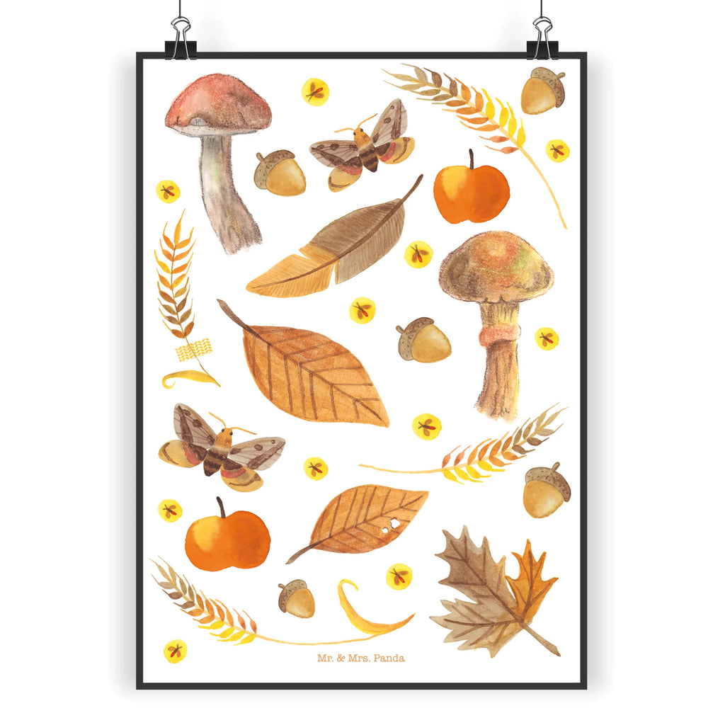 Poster Herbst Poster, Wandposter, Bild, Wanddeko, Küchenposter, Kinderposter, Wanddeko Bild, Raumdekoration, Wanddekoration, Handgemaltes Poster, Mr. & Mrs. Panda Poster, Designposter, Kunstdruck, Posterdruck, Blumen Deko, Frühlings Deko, Sommer Deko, Dekoration, positive Botschaft, Naturliebhaber, Outdoor, Natur, Abenteuer, Herbst, Herbstlaub, Geschenk Natur, Jahreszeit Motiv, Naturmotiv, Blätter, Blatt, September, Oktober, November, Pilze