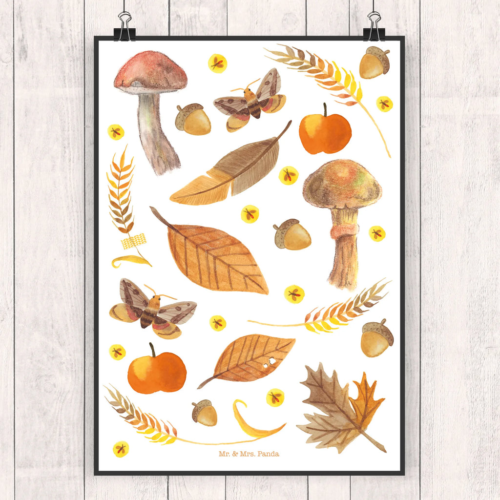 Poster Herbst Poster, Wandposter, Bild, Wanddeko, Küchenposter, Kinderposter, Wanddeko Bild, Raumdekoration, Wanddekoration, Handgemaltes Poster, Mr. & Mrs. Panda Poster, Designposter, Kunstdruck, Posterdruck, Blumen Deko, Frühlings Deko, Sommer Deko, Dekoration, positive Botschaft, Naturliebhaber, Outdoor, Natur, Abenteuer, Herbst, Herbstlaub, Geschenk Natur, Jahreszeit Motiv, Naturmotiv, Blätter, Blatt, September, Oktober, November, Pilze